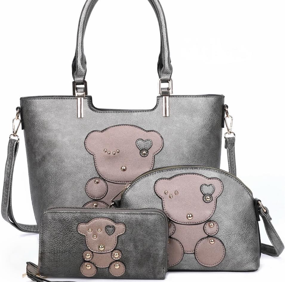 The Metallic Teddy Luxe Tote Set