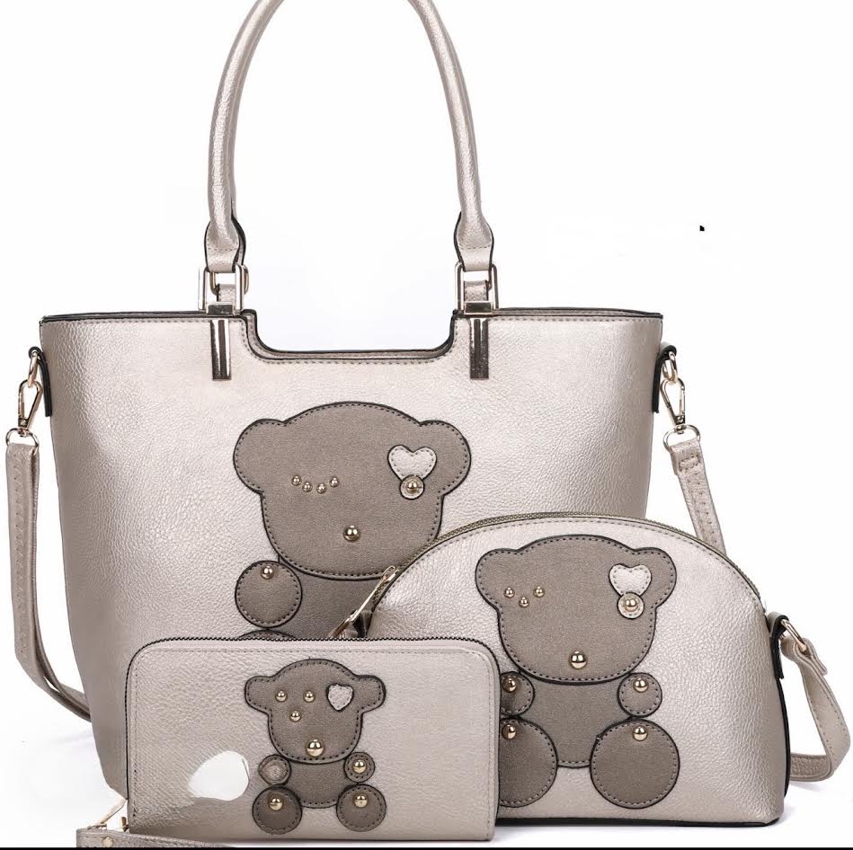 The Metallic Teddy Luxe Tote Set