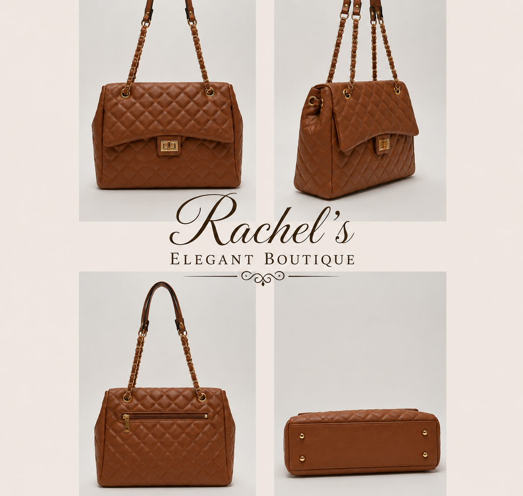 The Luxe Quilted Chain Tote Bag – Elegant Everyday Handbag