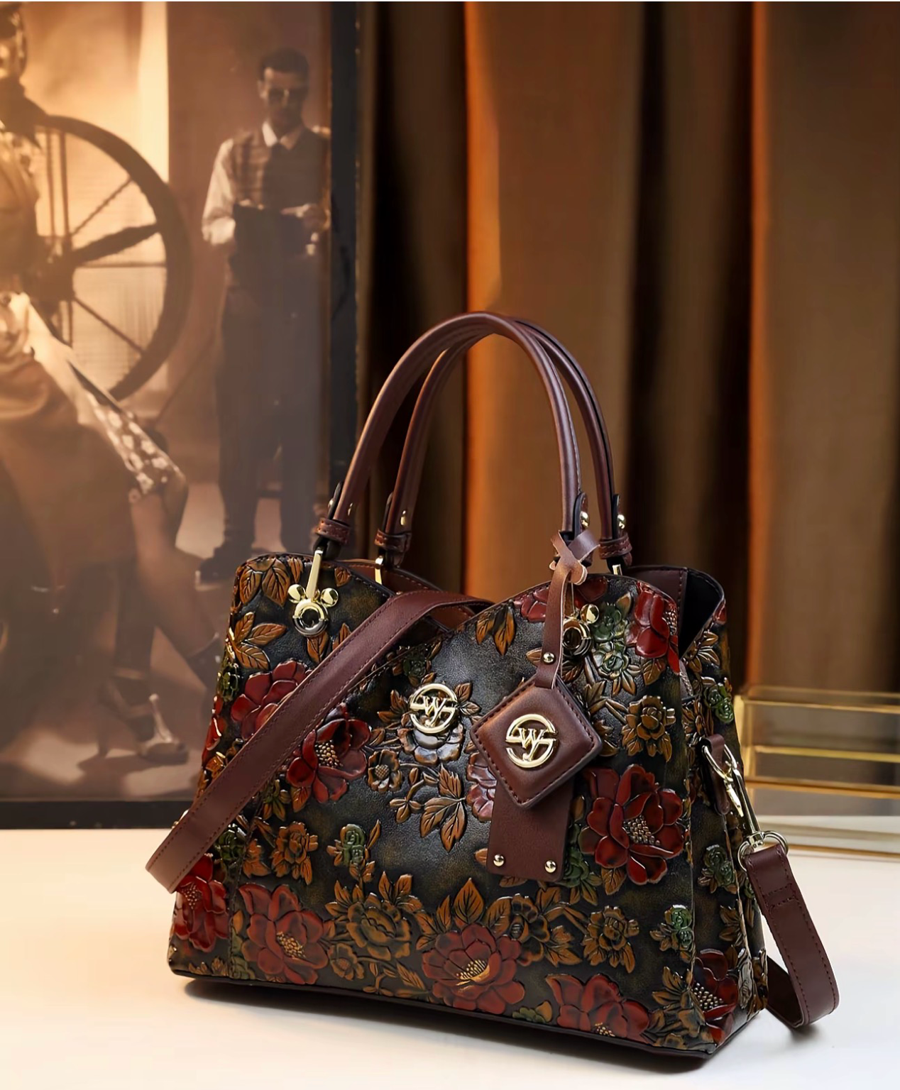 Vintage Luxe Floral Handbag