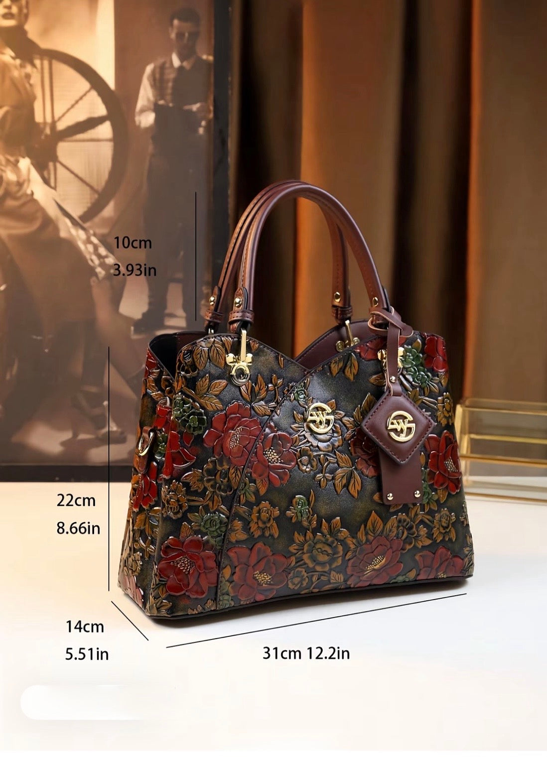 Vintage Luxe Floral Handbag