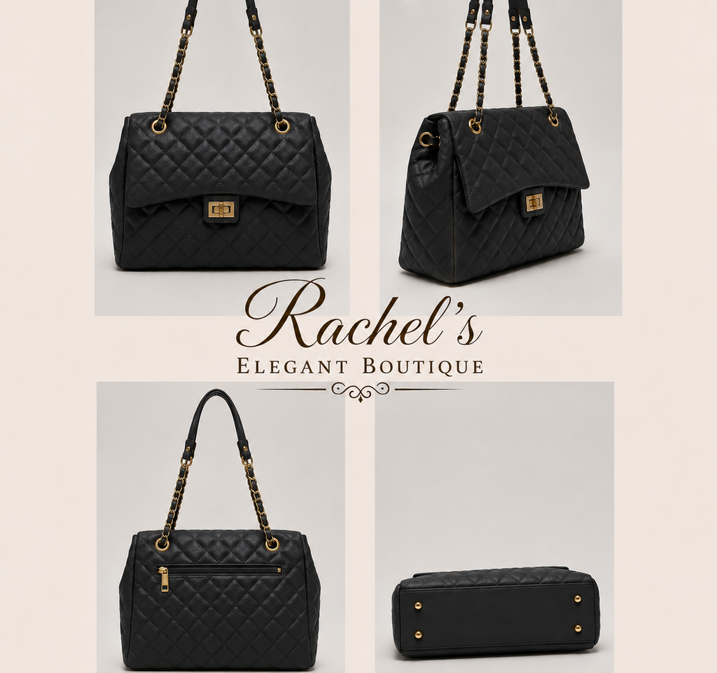 The Luxe Quilted Chain Tote Bag – Elegant Everyday Handbag