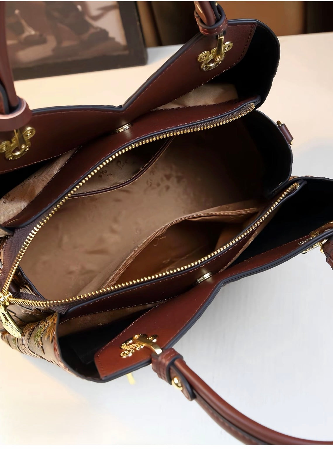 Vintage Luxe Floral Handbag