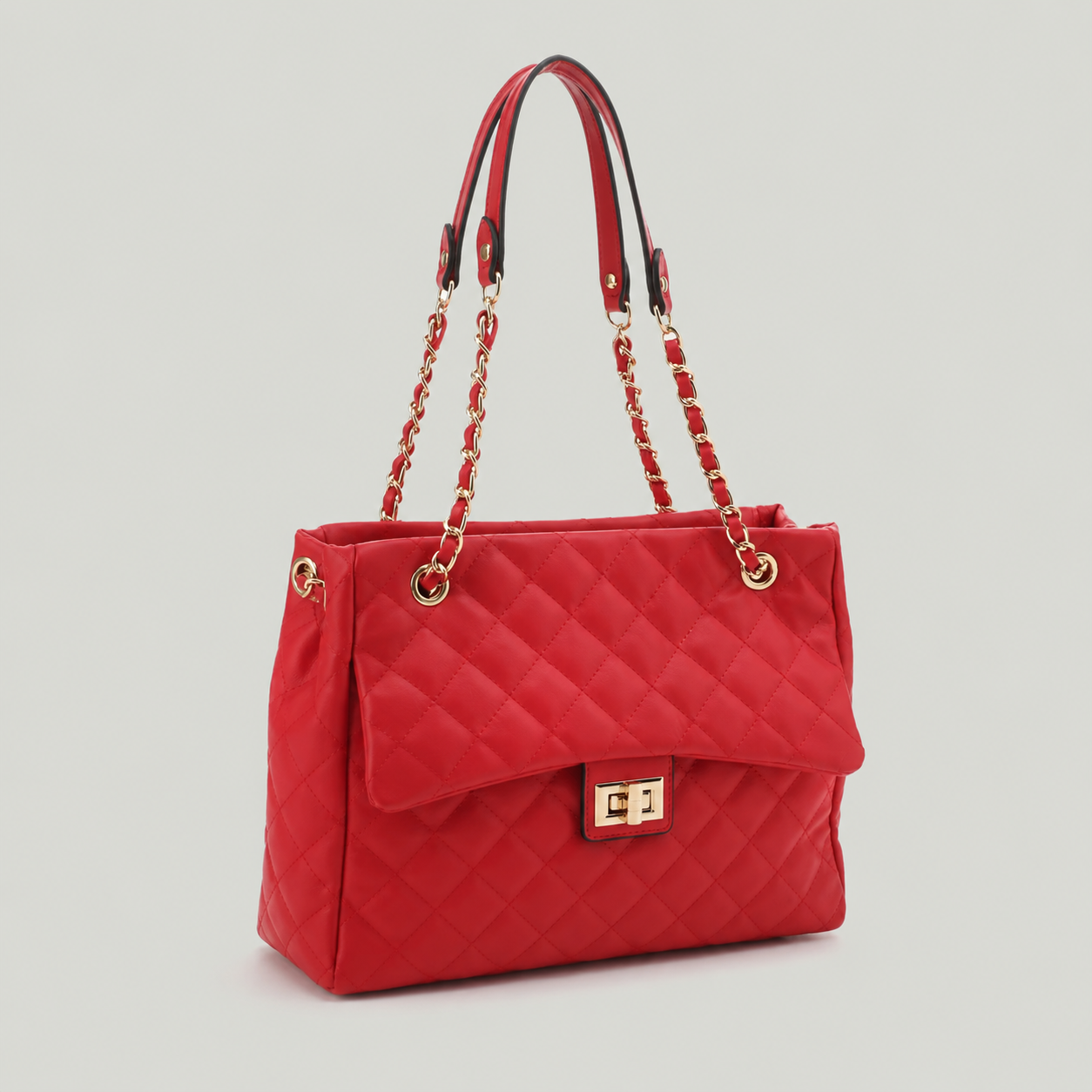 The Luxe Quilted Chain Tote Bag – Elegant Everyday Handbag
