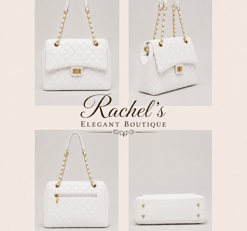 The Luxe Quilted Chain Tote Bag – Elegant Everyday Handbag