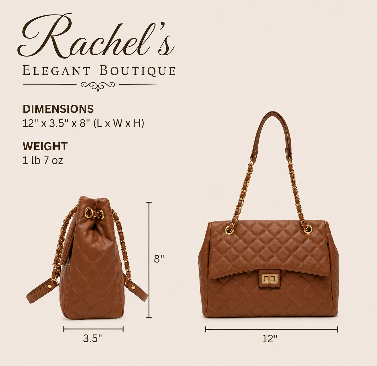 The Luxe Quilted Chain Tote Bag – Elegant Everyday Handbag