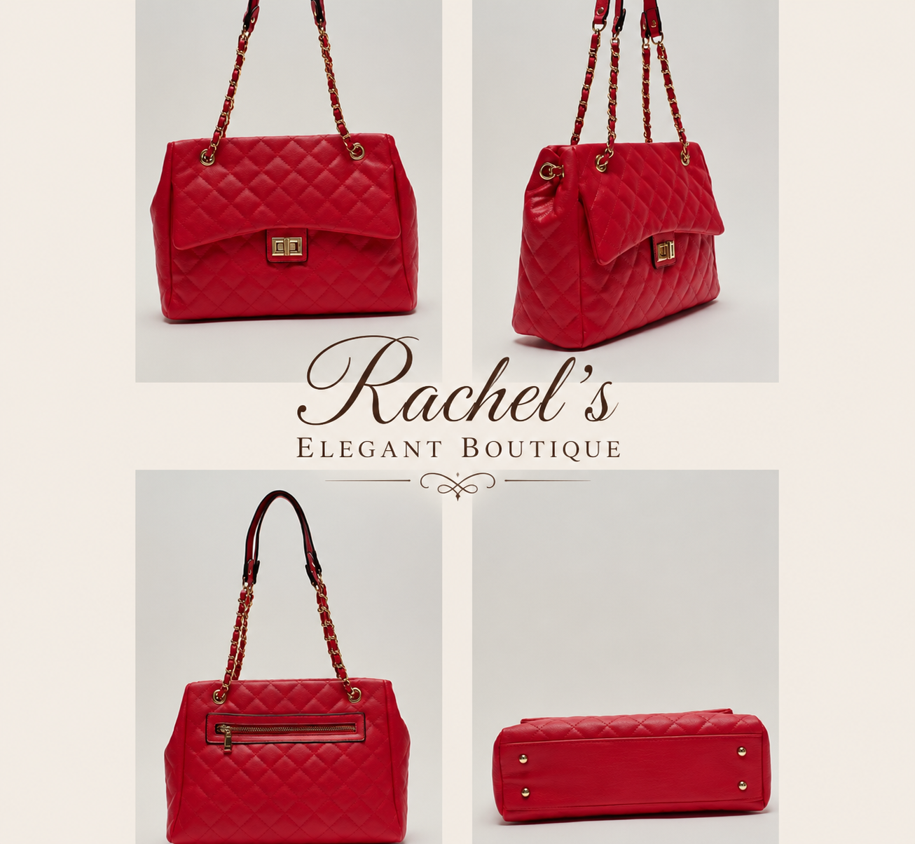 The Luxe Quilted Chain Tote Bag – Elegant Everyday Handbag