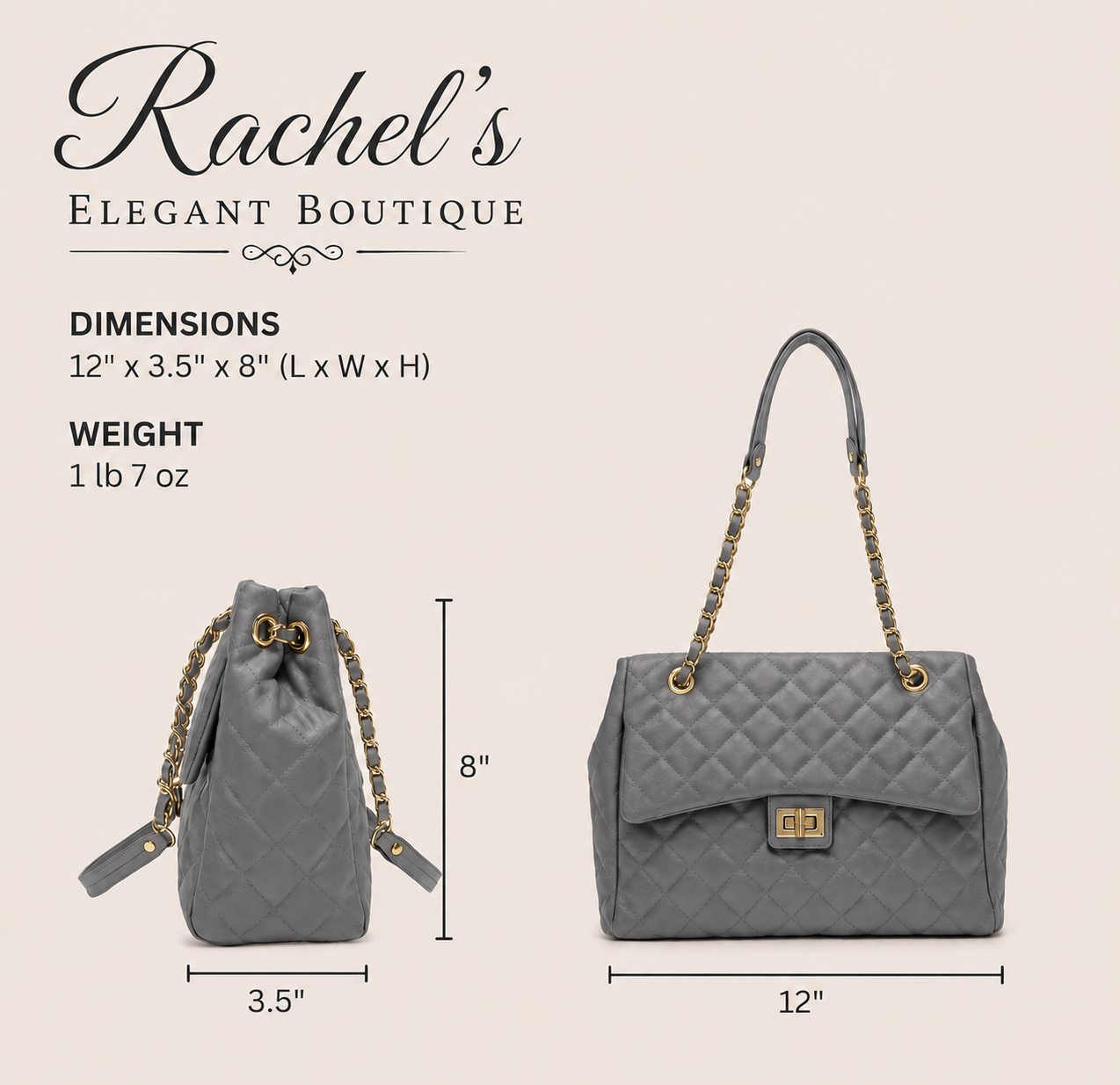 The Luxe Quilted Chain Tote Bag – Elegant Everyday Handbag
