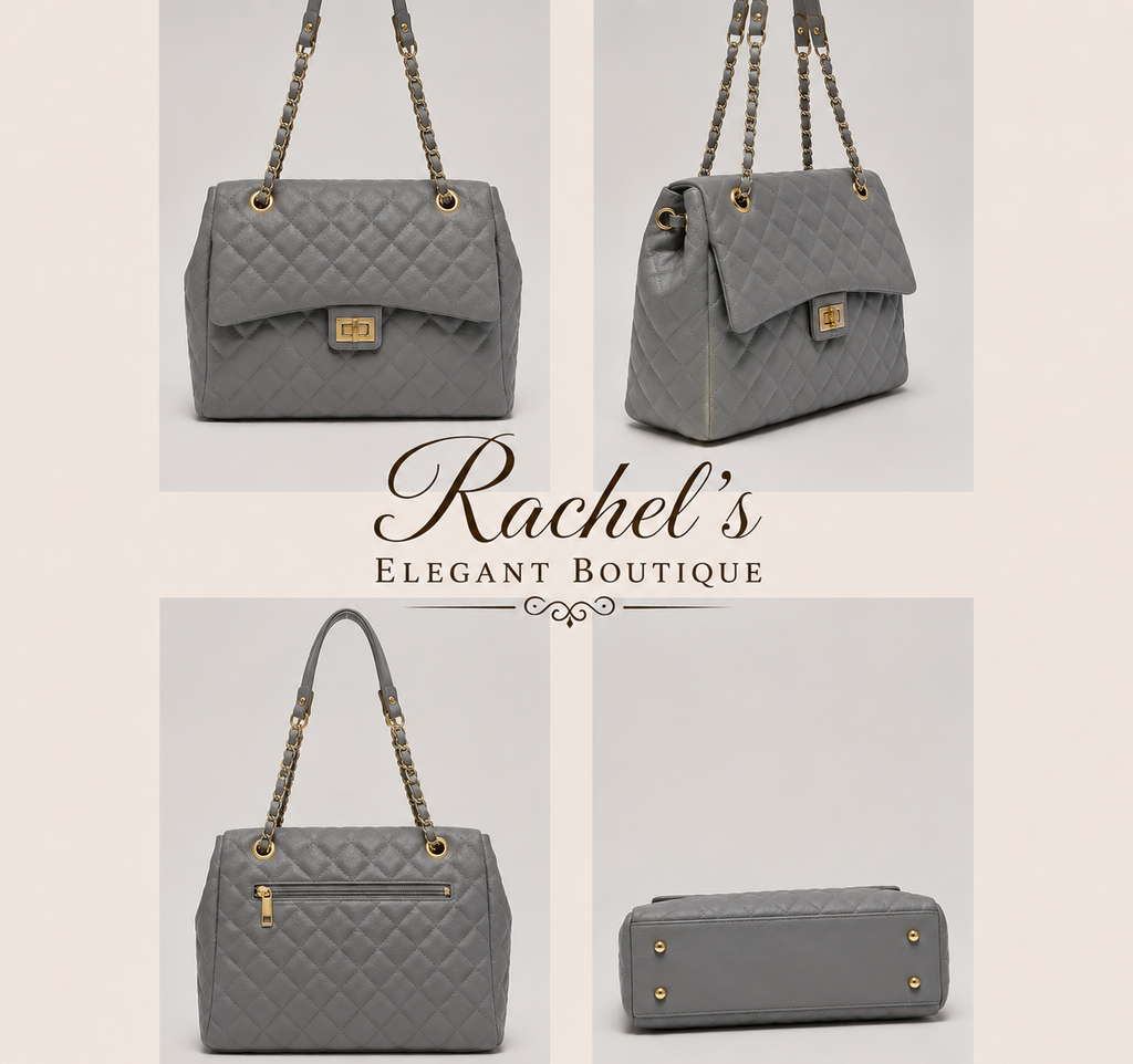 The Luxe Quilted Chain Tote Bag – Elegant Everyday Handbag
