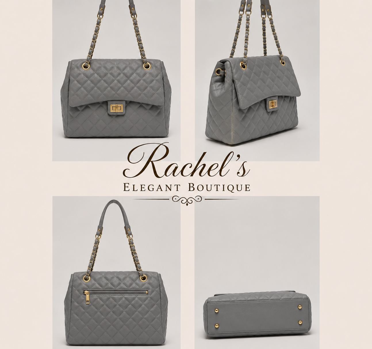 The Luxe Quilted Chain Tote Bag – Elegant Everyday Handbag