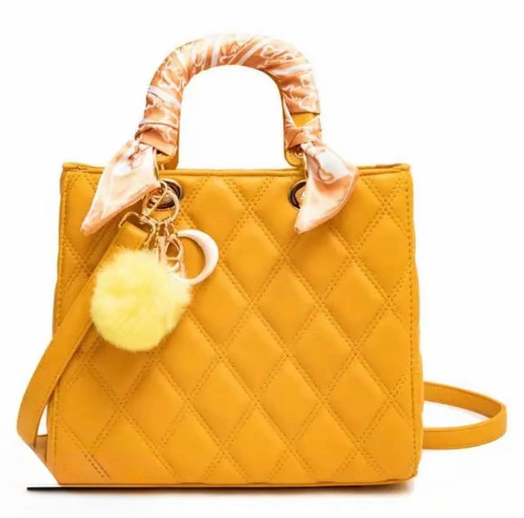 Quilted Luxe Tote Set – Cognac Elegance