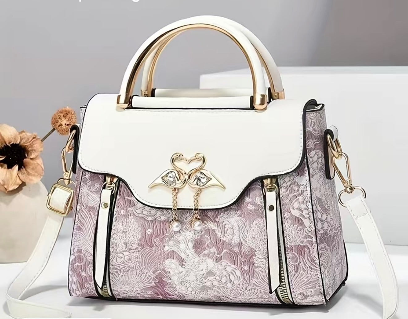 Elegant Luxe Floral Satchel