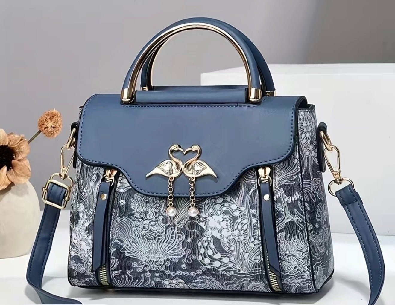 Elegant Luxe Floral Satchel
