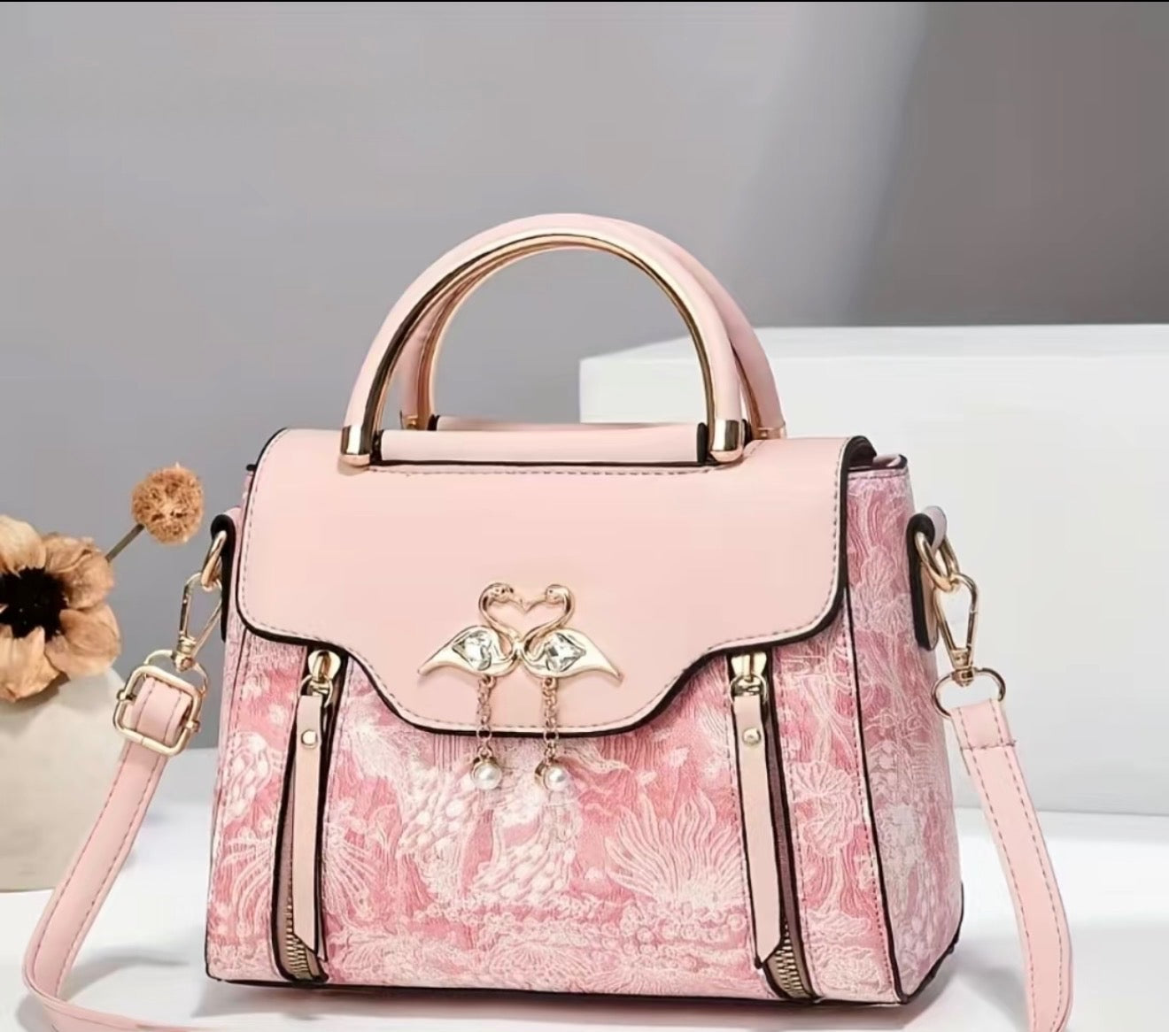 Elegant Luxe Floral Satchel